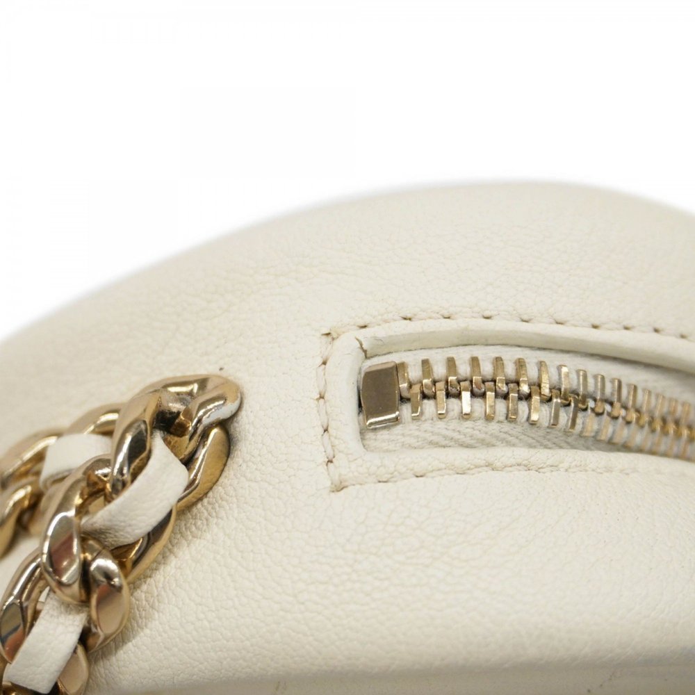 Chanel Shoulder Bag Matelasse Chain Goatskin White Champagne Ladies - Picture 8 of 11